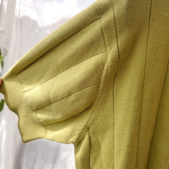 Mock Neck Chartreuse Ribbed Shirt - Picture 8 of 8